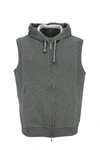 BRUNELLO CUCINELLI BRUNELLO CUCINELLI TECHNO COTTON INTERLOCK ZIP-FRONT HOODED SWEATSHIRT VEST