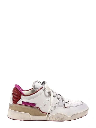 Isabel Marant Emree Aged-effect Leather Trainers In White