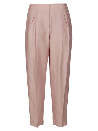 Agnona High-waisted Tapered Trousers In Pink