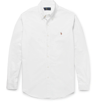 Polo Ralph Lauren Classic Fit Long Sleeve Cotton Oxford Button Down Shirt In White