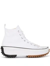 Converse White Run Star Hike Hi Sneakers In White Black