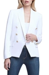 L Agence Kenzie Double Breasted Blazer In White