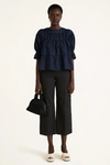 Merlette Sol Ladderwork-trim Blouse In Navy
