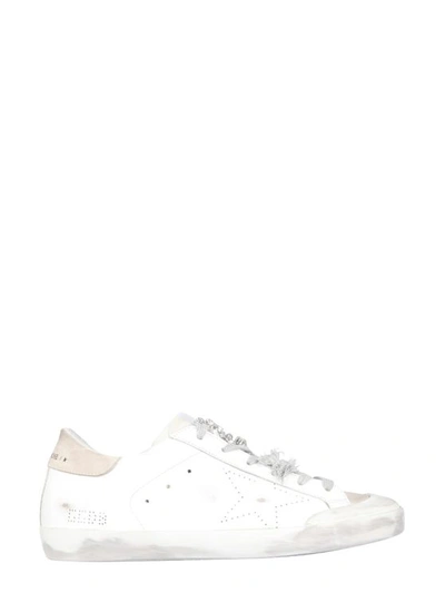 Golden Goose 'superstar' Perforated Star Motif Leather Sneakers In White