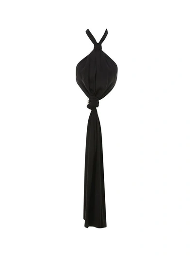 Givenchy Black Halterneck Top With Drapé Effect In Nero