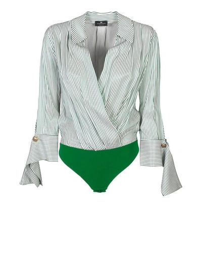 Elisabetta Franchi Green Viscose Bodysuit