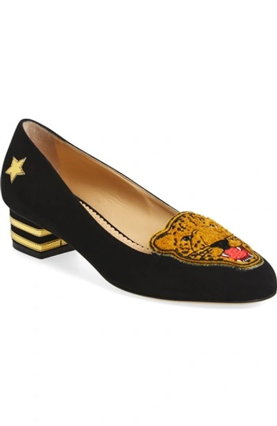 Charlotte Olympia 'mascot' Leopard Appliqué Pump (women) In Black/gold