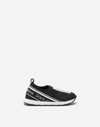 Dolce & Gabbana First Steps Sorrento Slip-on Sneakers With Logo Tape In Black
