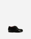 DOLCE & GABBANA PATENT LEATHER DERBY SHOES WITH LOGO