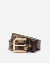 Dolce & Gabbana Calfskin Belt With Leopard Print In Animal Print