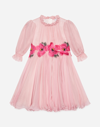 DOLCE & GABBANA CHIFFON DRESS WITH EMBROIDERED FLOWERS