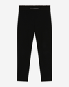 Dolce & Gabbana Black Leggings With Branded Waistband In Black
