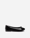 DOLCE & GABBANA PATENT LEATHER BALLET FLATS WITH CHARM
