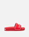 Dolce & Gabbana Kids' Sandals In Branded Lycra In Red