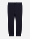 Dolce & Gabbana Jersey Jogging Pants With Plate Logo In Blue