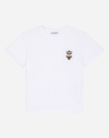 Dolce & Gabbana Bee And Crown Embroidered Tshirt In White