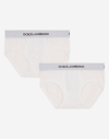 DOLCE & GABBANA JERSEY BRIEFS TWO-PACK WITH BRANDED ELASTIC