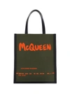 ALEXANDER MCQUEEN ALEXANDER MCQUEEN LOGO PRINT TOP HANDLE TOTE BAG