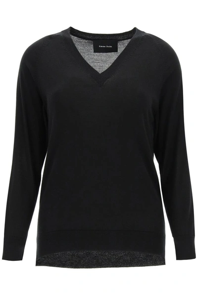 Simone Rocha Sweater With Cut-out Elbows In Black