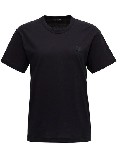 Acne Studios Jersey T-shirt With Logo In Black