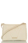 Brahmin Lorelei Croc Embossed Leather Shoulder Bag In Crystal