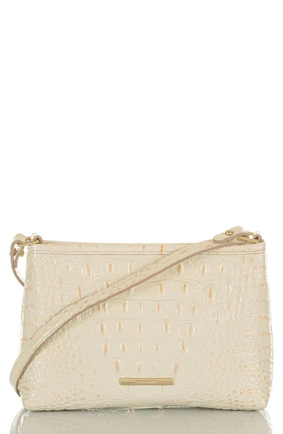 Brahmin Lorelei Croc Embossed Leather Shoulder Bag In Crystal