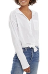 Splendid Paige Button-up Shirt In White