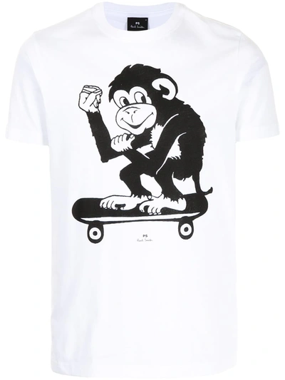 Paul Smith Skating Monkey T-shirt In White