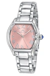 Porsamo Bleu Celine Women's Tonneau Watch In Silver-baby Pink