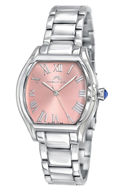 Porsamo Bleu Celine Tonneau Bracelet Watch, 33.5mm X 40mm In Silver-baby Pink