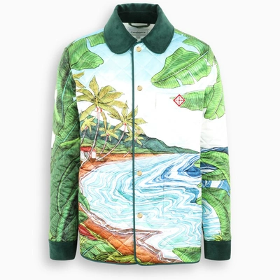 Casablanca Idyllic-print Quilted Shirt Jacket In Multicolor