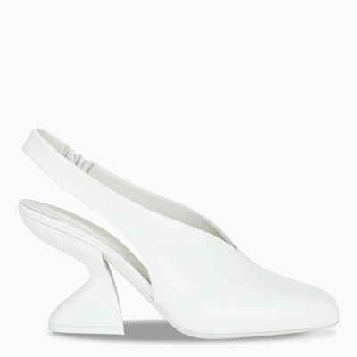 Ferragamo Women's Slip On Slingback High Heel Pumps In White