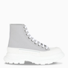 ALEXANDER MCQUEEN GREY CANVAS TREAD SLICK BOOTS,611706W4MV2-J-ALEXQ-1290