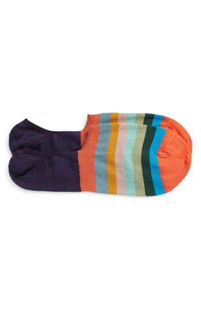 Paul Smith Men's Artist Stripe No-show Socks In Orange