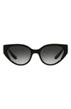 Dolce & Gabbana 54mm Gradient Cat Eye Sunglasses In Black