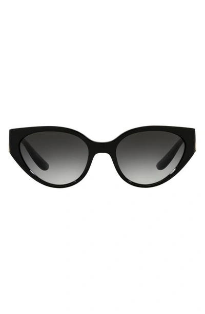 Dolce & Gabbana 54mm Gradient Cat Eye Sunglasses In Black