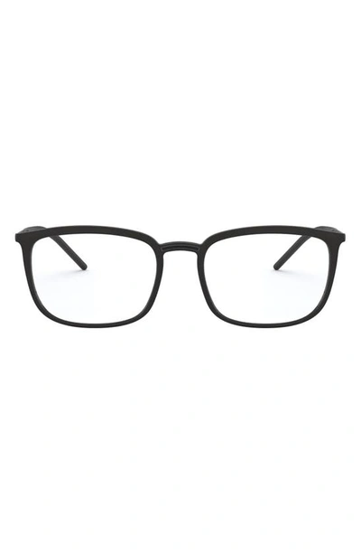 Dolce & Gabbana 56mm Rectangular Optical Glasses In Black