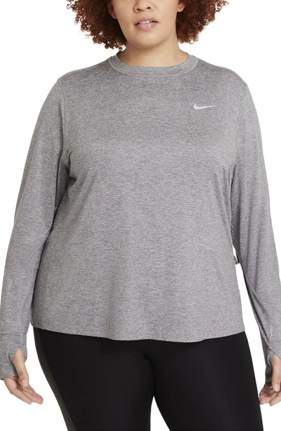 Nike Women's Element Dri-fit Long-sleeve Running Top In Grey