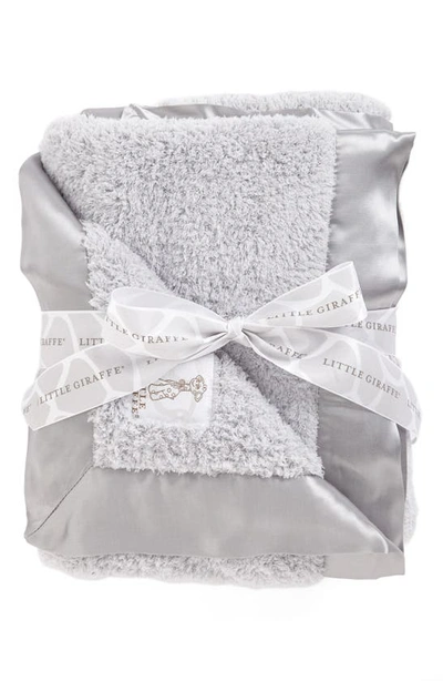 Little Giraffe Kids' Chenille Blanket In Silver