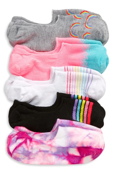 Treasure & Bond Babies' Kids' Rainbow 5-pack Liner Socks In Rainbow Tie Dye Pack