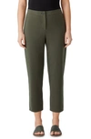 Eileen Fisher Organic Cotton Ponte Tapered Capri Pant In Seaweed