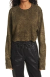 Cotton Citizen Tokyo Tie Dye Crop Tee In Avocado Crystal