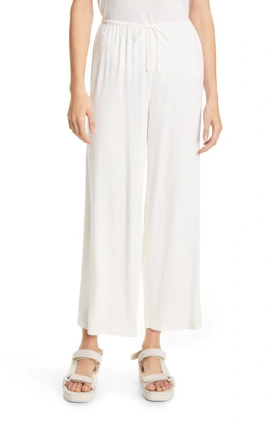 Vince Stretch-knit Wide-leg Pants In White