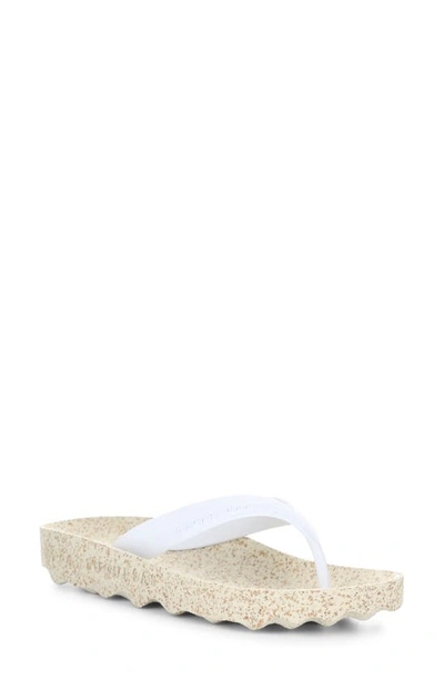 Asportuguesas By Fly London Feel Flip Flop In Natural/ White Rubber