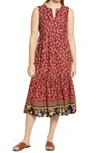 Beachlunchlounge Ireana Tiered Ruffle Midi Dress In Provence Floral