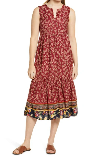 Beachlunchlounge Ireana Tiered Ruffle Midi Dress In Provence Floral