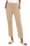 Kut From The Kloth Drawcord Waist Crop Pants In Khaki