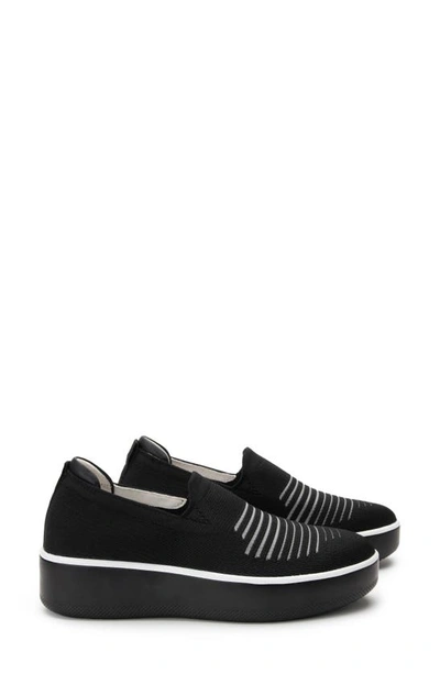 Traq By Alegria Mystiq Slip-on Trainer In Peeps Black Fabric