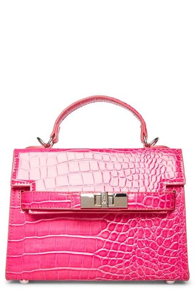 Steve Madden Dignify Croc Embossed Crossbody Bag In Hot Pink
