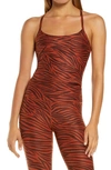 Beyond Yoga Spacedye Printed Slim Racerback Cropped Tank Top In Orange Jasper Tiger